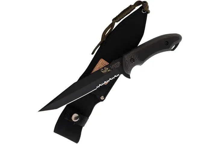 Linton Cutlery Black Powder Coated Fixed Blade Knife L93047